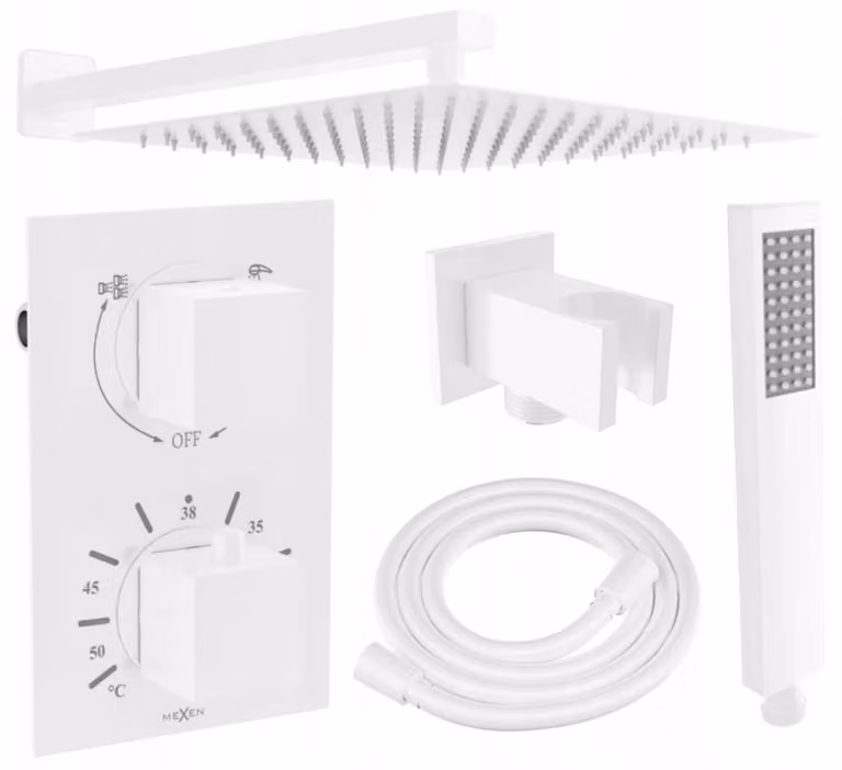 Cube DR02 doccia a incasso SET + doccia slim 30 cm, bianco (77502DR0230-20)