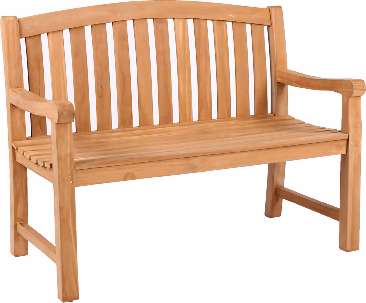 Panchina da giardino Swindon in teak 120 cm in legno massello naturale resistente alle intemperie a 2 posti con braccioli