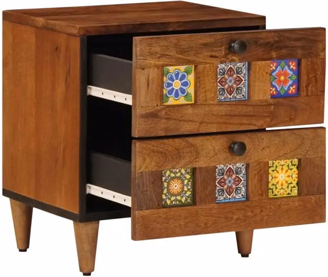 Set di 2 Comodini | Armadio da Notte | Mobiletto da notte con cassetto Marrone 40 x 33 x 46 cm