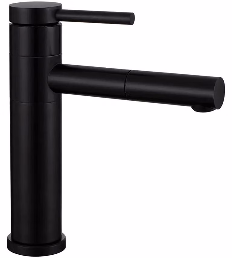 CERANO - Miscelatore da lavabo a colonna Tiziana - orientabile - basso - nero opaco