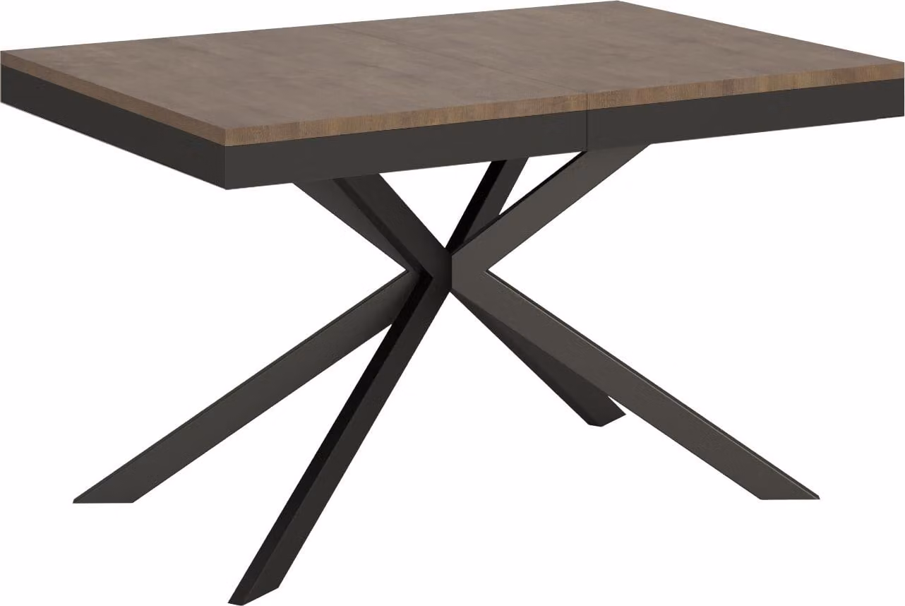 ITYHOME - Tavolo allungabile 180/284x90 cm Plaker Evolution noce telaio e gambe antracite