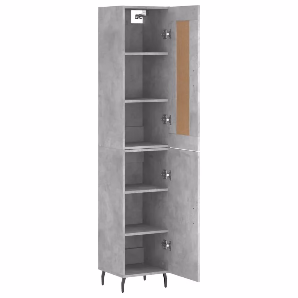 Mobile contenitore moderno con ante a battente per cucina e soggiorno, grigio, L/P/H: 34,5 x 34 x 180 cm – 2