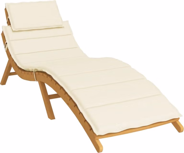 Cuscino per Lettino Crema 186x58x4 cm in Tessuto Oxford