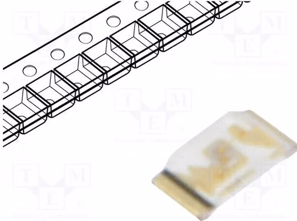 5 LED, angolo di emissione 130°, intensità luminosa 71-450 mcd, colore verde, dimensioni 1,6x0,8x0,3 mm, tecnologia SMD, tensione di funzionamento 2,8-3,6 V, package 0603, corrente di funzionamento 20 mA, modello LTST-C194TGKT
