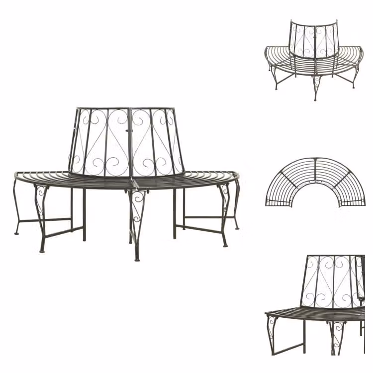 vidaXL Panchina da giardino semicircolare 160 cm in acciaio - Panchine da giardino