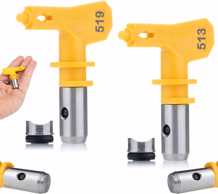 Rosfix Set Ultra Spray 513 e 519 – Ugelli per Spruzzatura Airless da 25 cm | Carburo di Alta Qualità, per Acrilico, Lattice, Epossidico, Uretano