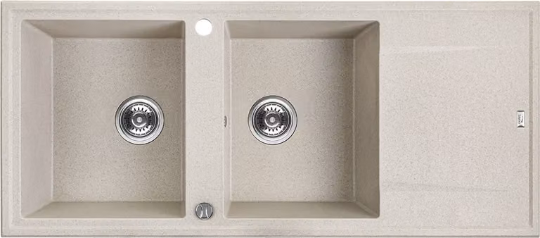 Lavello di design in granito 2 vasche beige