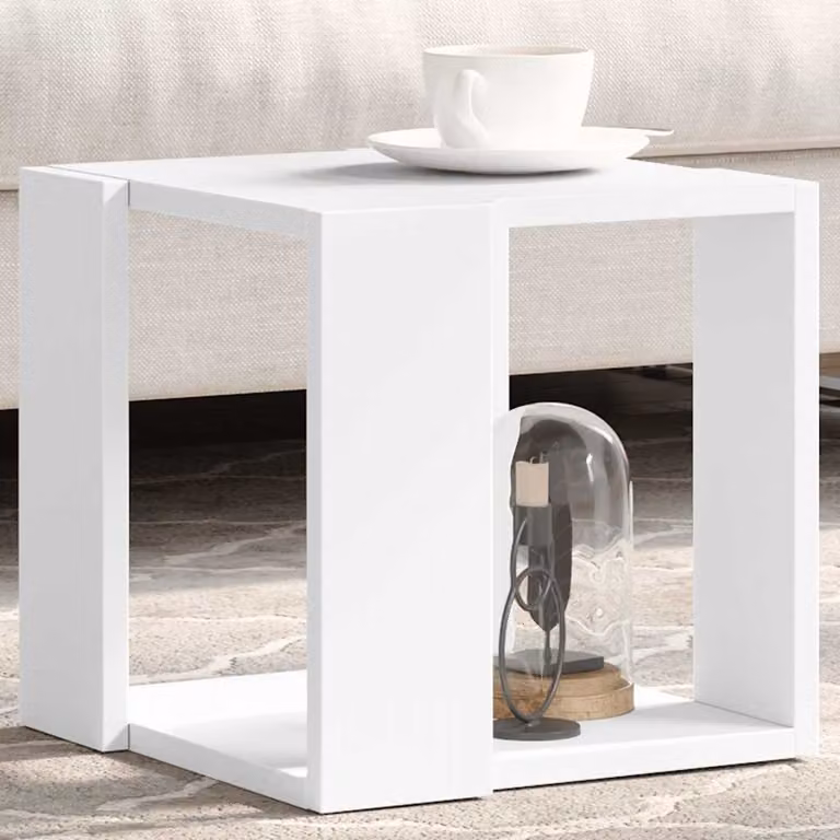 vidaXL Tavolino da Salotto Moderno Bianco in Legno e MDF L/P/H: 32 x 32 x 30 cm