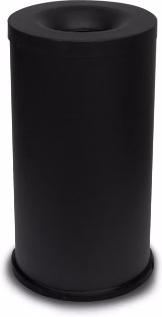 Pattumiera Gettacarte Giordanoshop Autoestinguente in Acciaio Verniciato Nero Ø38 x H75 cm
