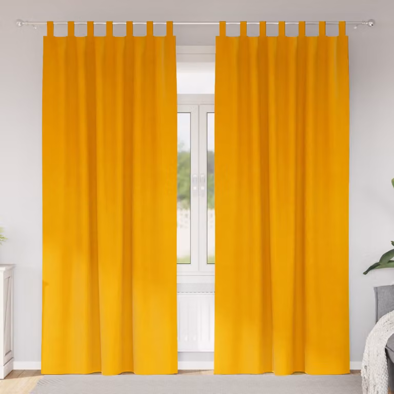 Set di 2 tende oscuranti vidaXL in velluto giallo, L: 140 cm, H: 225 cm