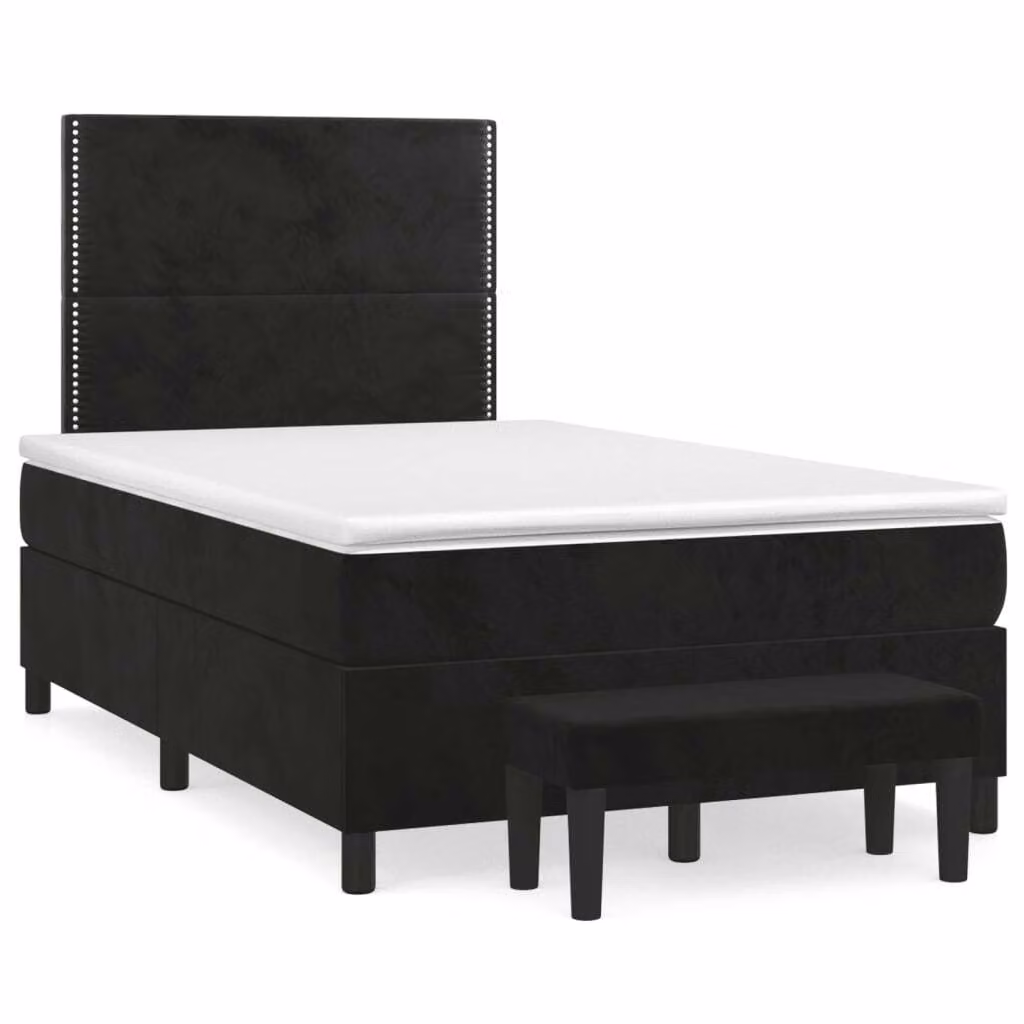 Maison Exclusive - Letto boxspring con materasso nero 120x190 cm velluto