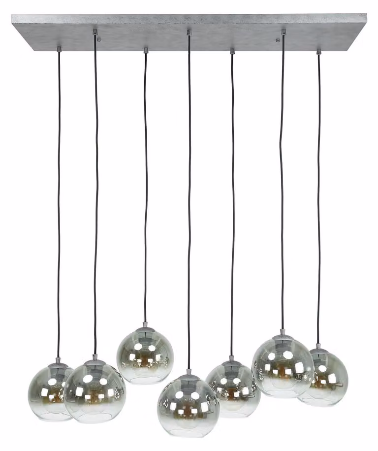 FURNLUX Lampada da soffitto Bubble Nero E Argento E Vetro Bianco 40 cm / Colore principale: argento / Dimensioni: 40 x 150 x 110 cm
