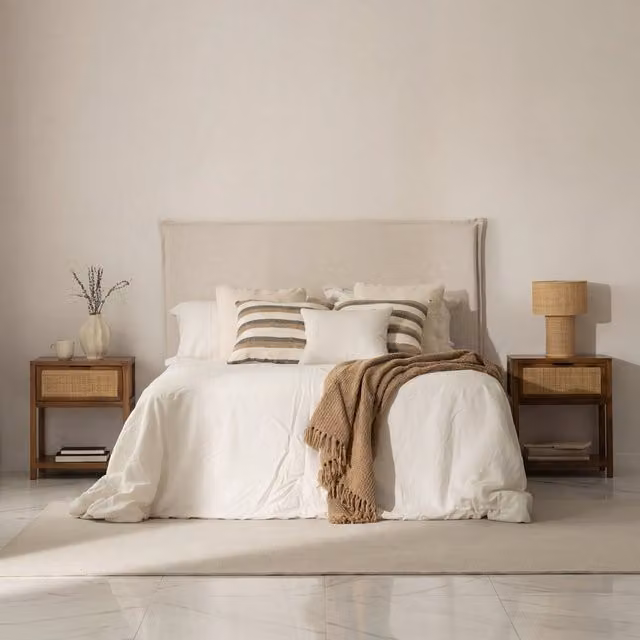 Testiera imbottita Preston Banak per letto da 150 e 160 cm, colore beige, L: 166 cm, H: 125 cm