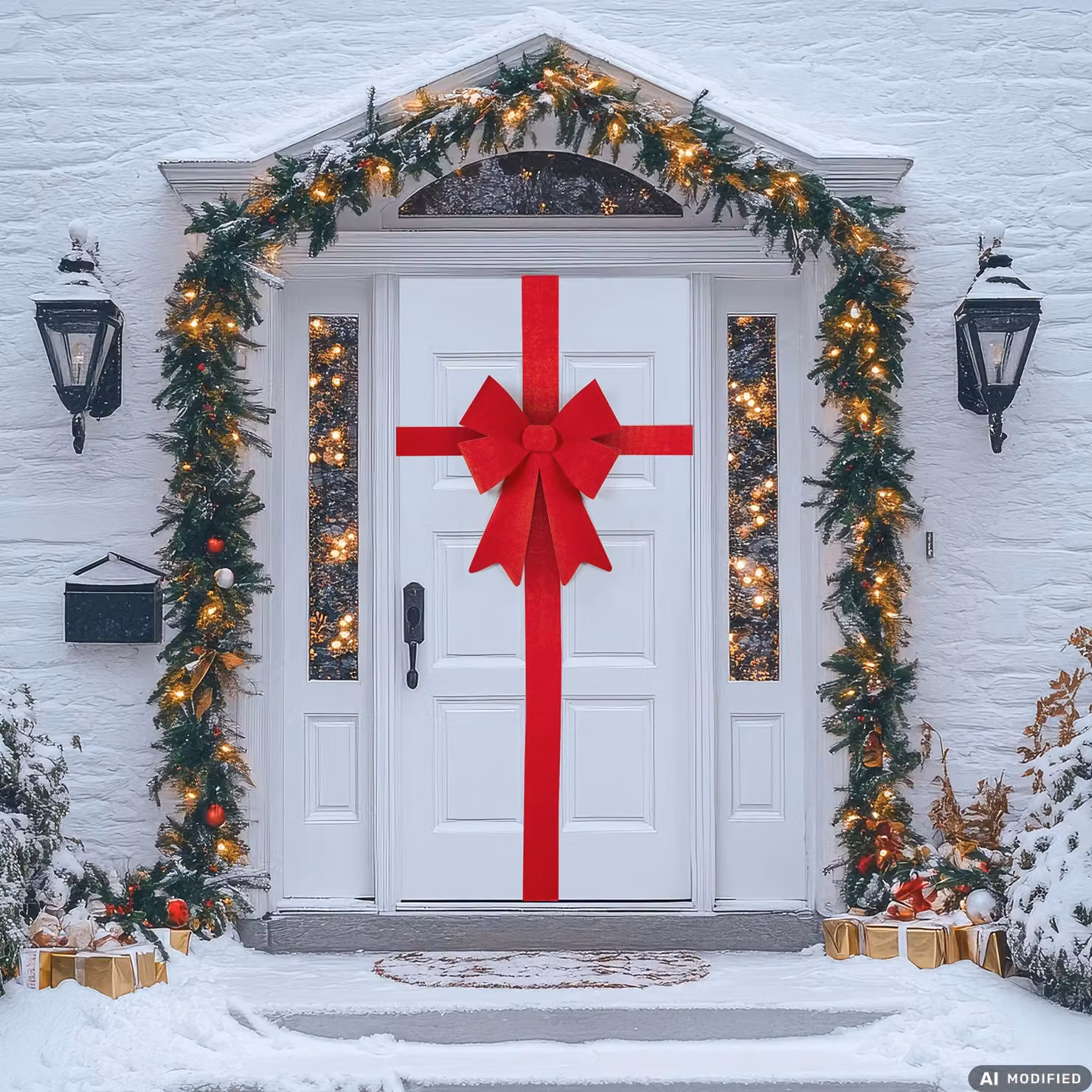 Fiocco Natalizio Decorativo Rosso VESTIAMO CASA per Porta – 2