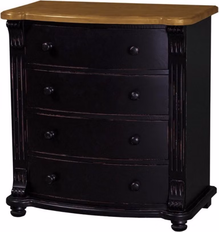 Casa Padrino Cassettone liberty a 4 cassetti - Mobile barocco in stile country - Legno massiccio