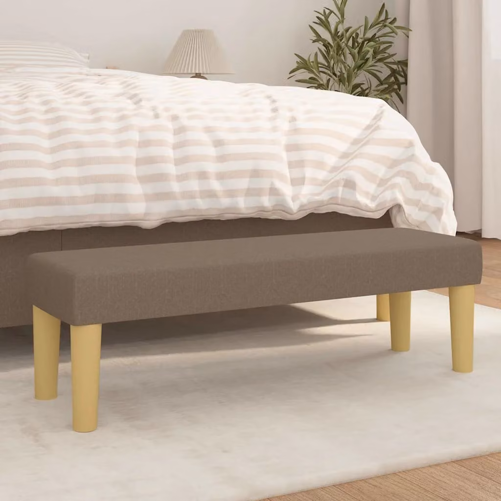 Panca moderna vidaXL in tessuto beige L: 100 cm, P: 30 cm, H: 30 cm