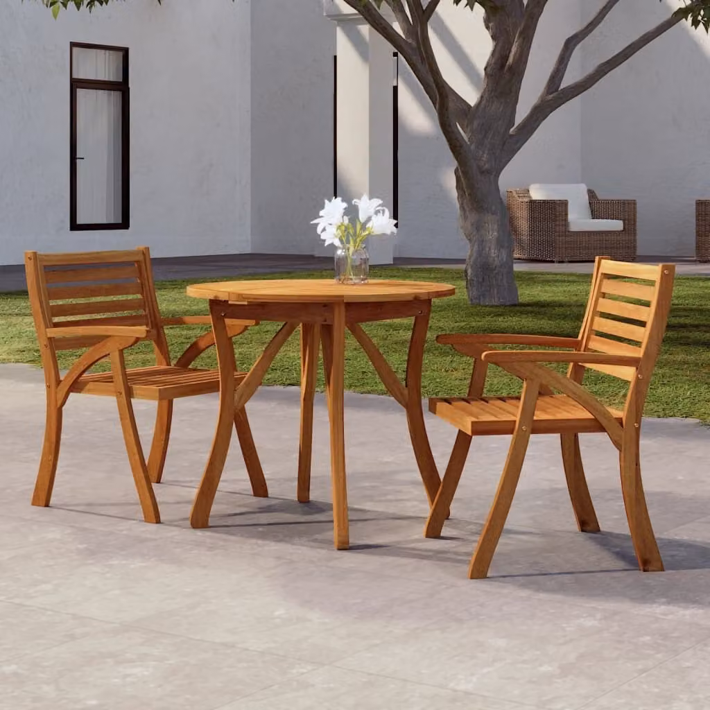 The Living Store tavolo da giardino Ø 85 cm in legno massiccio di acacia