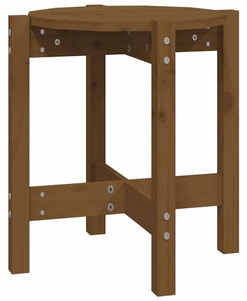 Tavolino da salotto in legno massello, diametro 42,5 x 45 cm