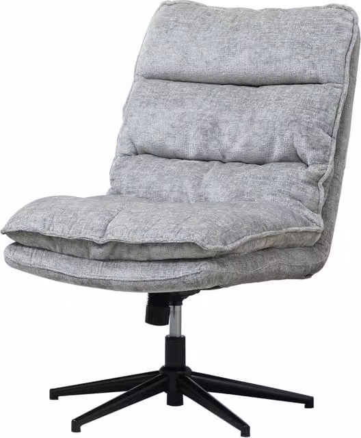 Sedia imbottita senza braccioli, sedia da ufficio girevole imbottita con rivestimento in tessuto morbido, regolabile in altezza, gambe in acciaio,