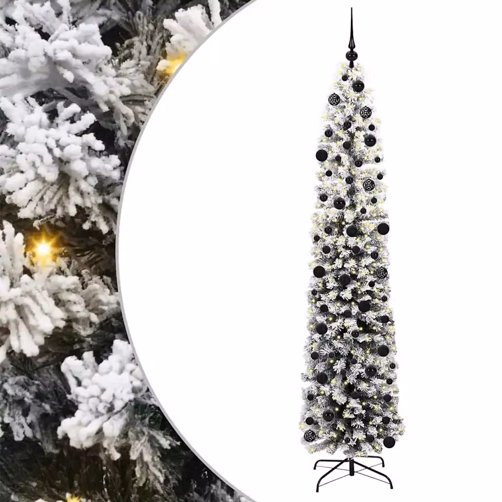 Albero di Natale artificiale moderno vidaXL verde con 300 LED luce bianca calda, Altezza: 240 cm – 2