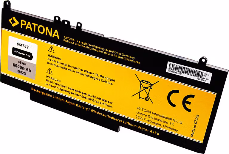 I Dell Lat.E5470/E5570/3510 6000mAh Li-lon 7.6V 6MT4T