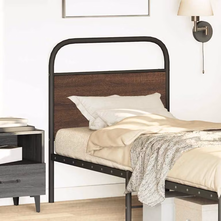 vidaXL Testiera di Ricambio Rovere Marrone 80 cm Acciaio