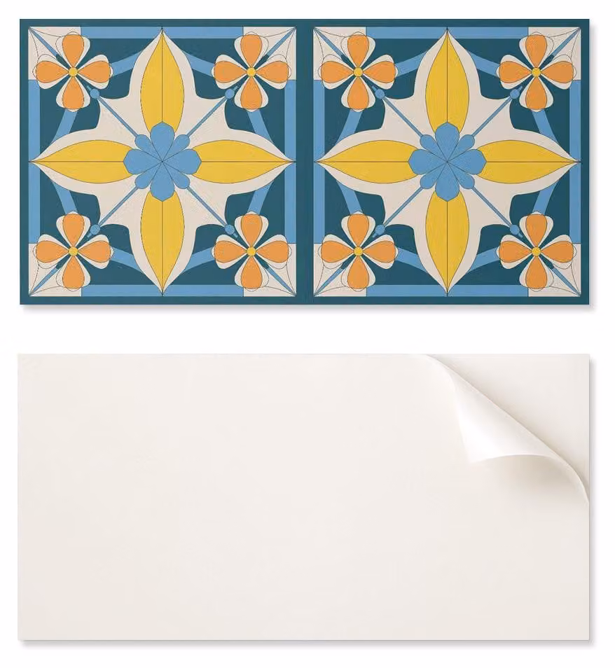 Pannello in vinile autoadesivo con stampa, dimensioni 100 x 50 cm, motivo floreale geometrico