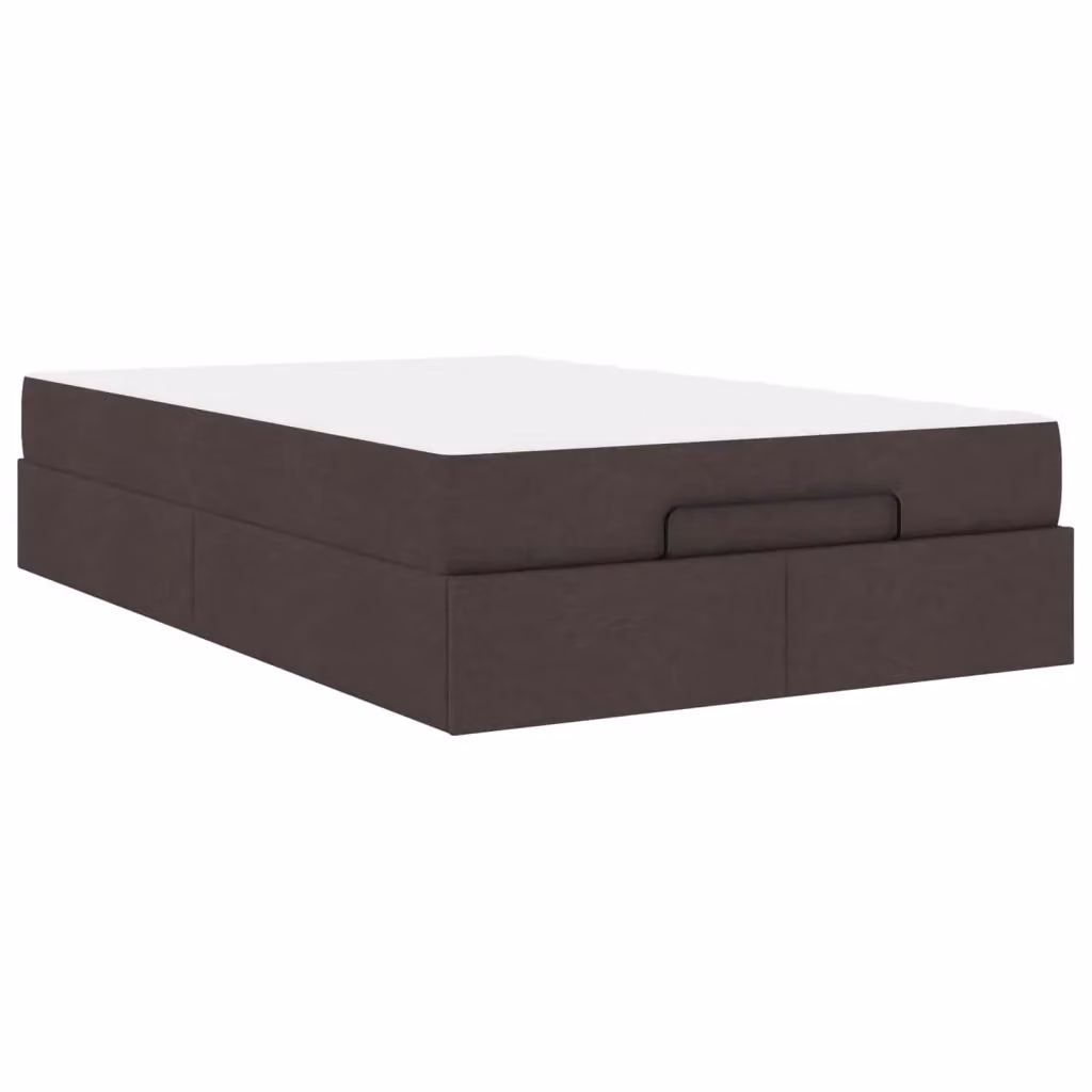 Set letto vidaXL con struttura imbottita in tessuto e materasso in schiuma, L/P/H: 200 x 120 x 43,5 cm, colore beige/marrone – 2