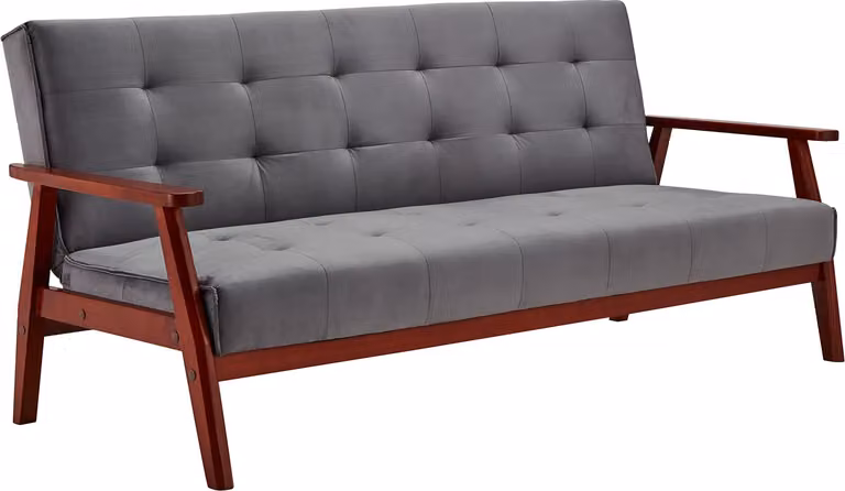 Divano letto Scandinavo in velluto grigio scuro