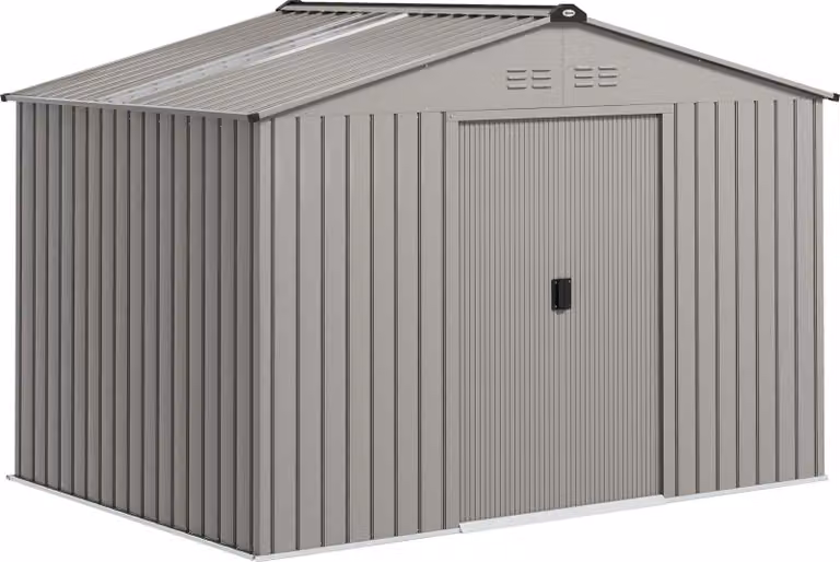 Outsunny Capannone in acciaio zincato 4,9m² 277x195x192cm Capannone per attrezzi