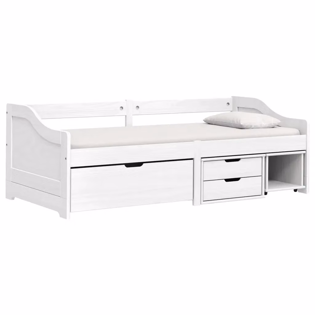 Letto singolo con 3 cassetti in legno massello di pino bianco vidaXL L/P: 90 x 200 cm – 2