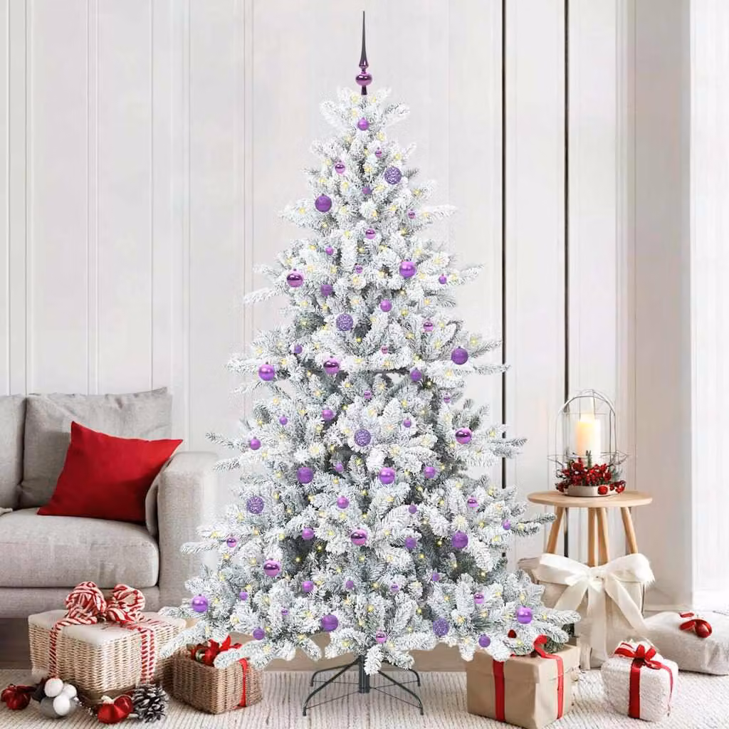 Maison Exclusive - Albero di Natale artificiale pieghevole, bianco, 210 cm, in PVC e acciaio