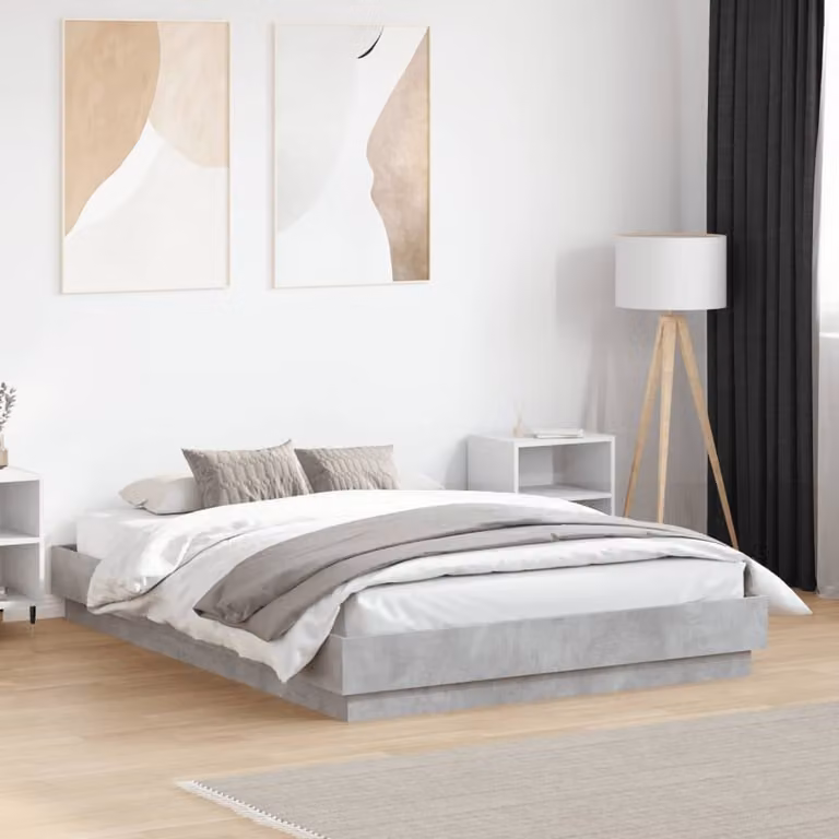 Giroletto vidaXL in legno multistrato grigio con doghe fisse L/P: 120 x 200 cm