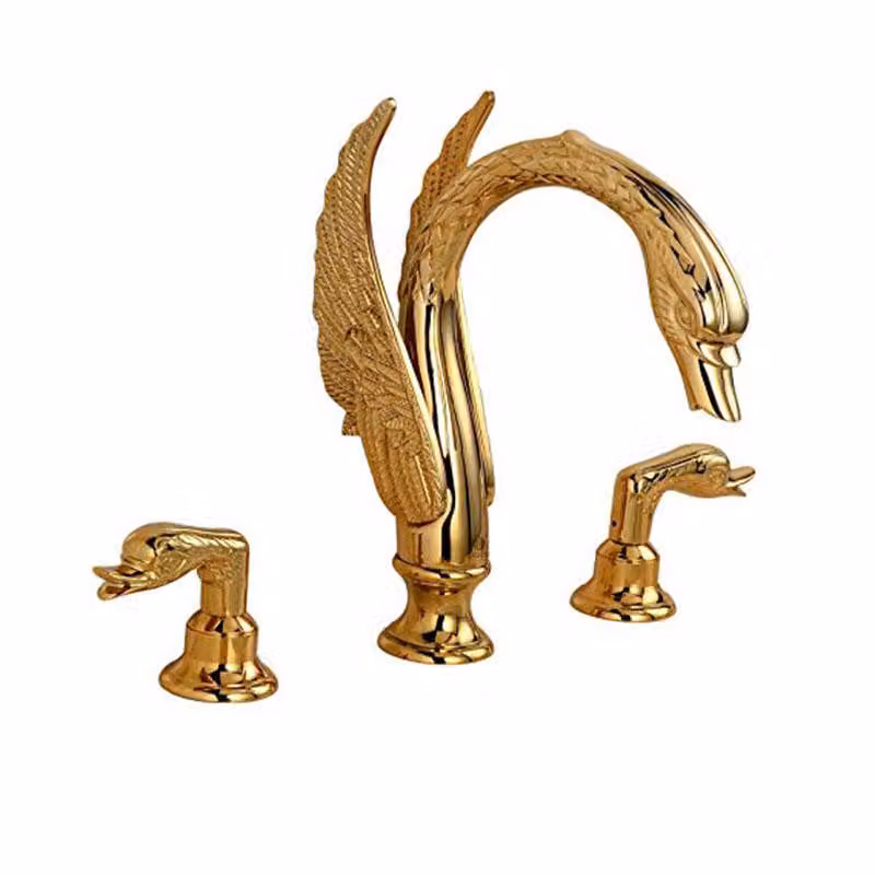 Rubinetto per lavabo KRAN swan retro GOLDEN ERNA cromo argento