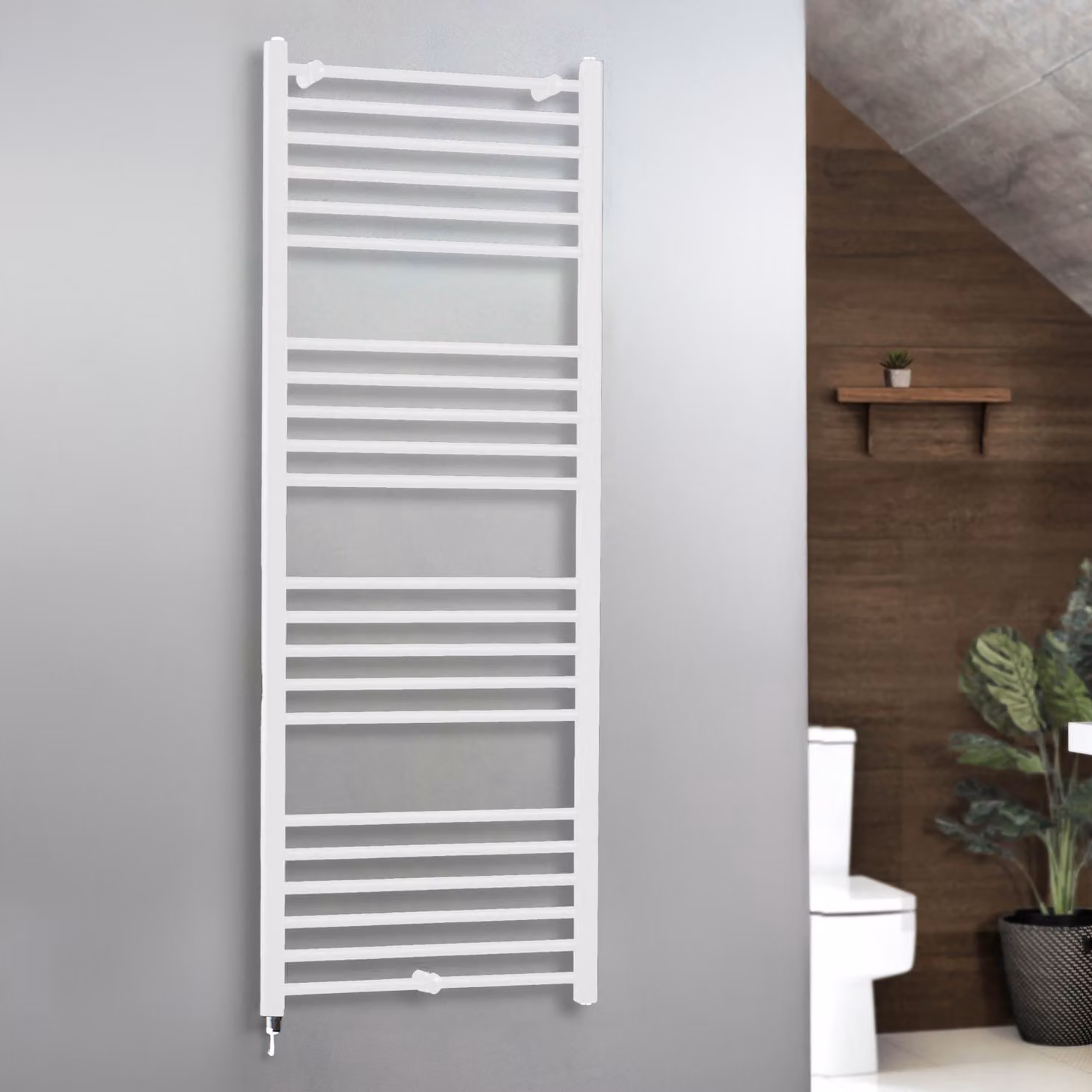 Scaldasalviette Elettrico Cablato ECOSO di Hudson Reed, Bianco, L: 60 cm, H: 160 cm