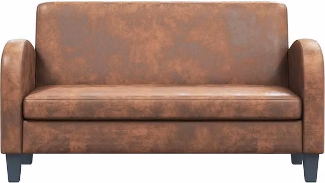Divano a 2 Posti-Sofa 2 Posti in Camoscio Artificiale Marrone
