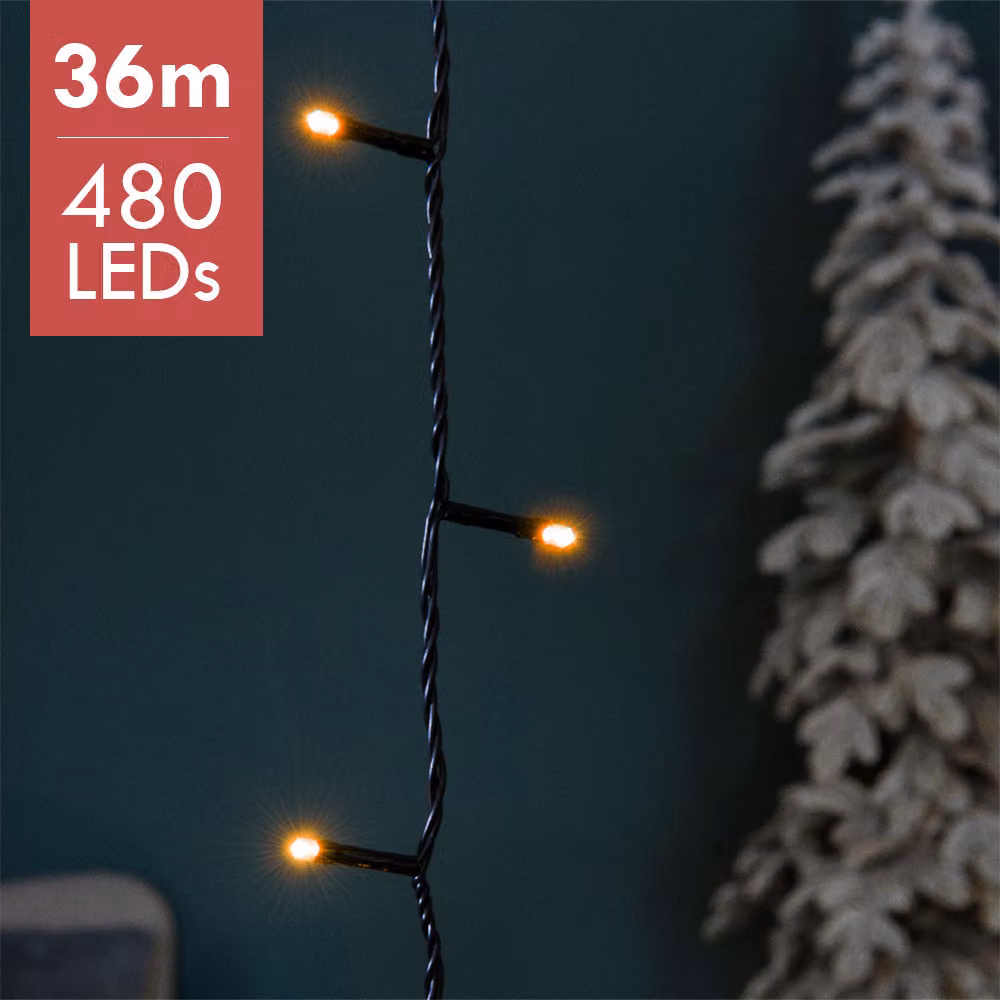 Lumineo LED luci fiabesche Basic 3600 cm 480 luci bianco classico con dimmer e timer