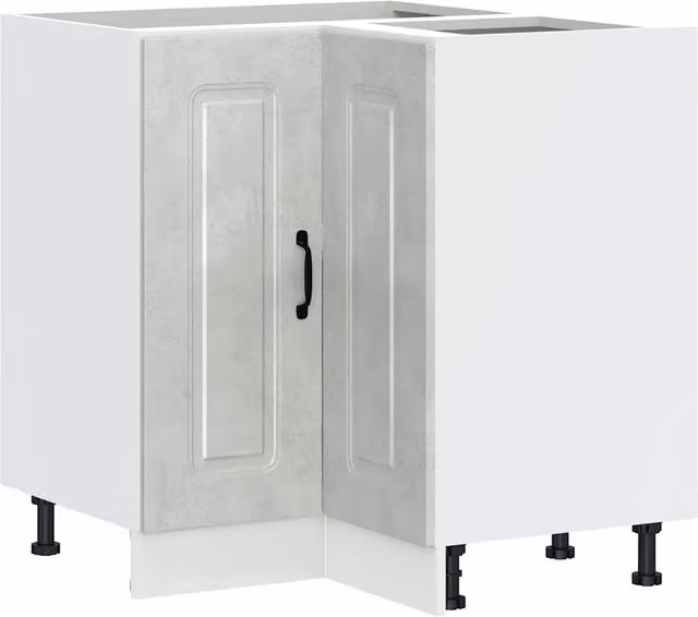 Mobile base ad angolo per cucina Kalmar Grigio, design moderno in MDF con ante a battente