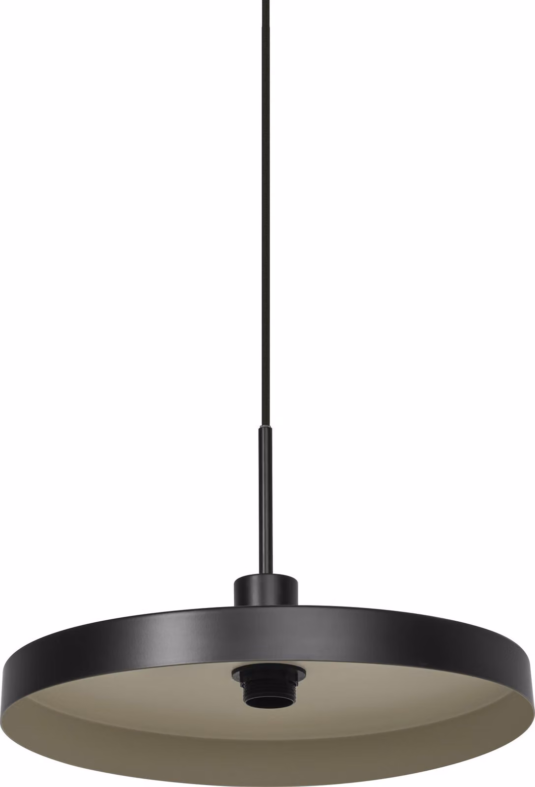 OSRAM Decor Plate lampada a sospensione decorativa con paralume a forma di disco, 400 mm, con attacco E27, IP20, metallo, nero/beige