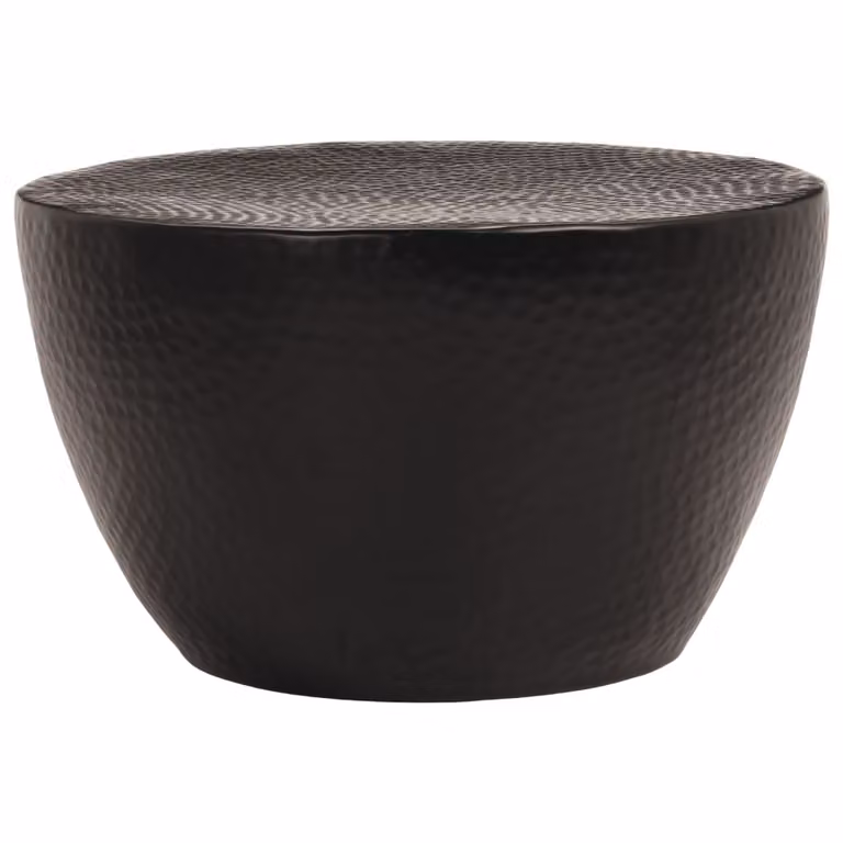 Tavolino in alluminio martellato Ø 50x30 cm nero