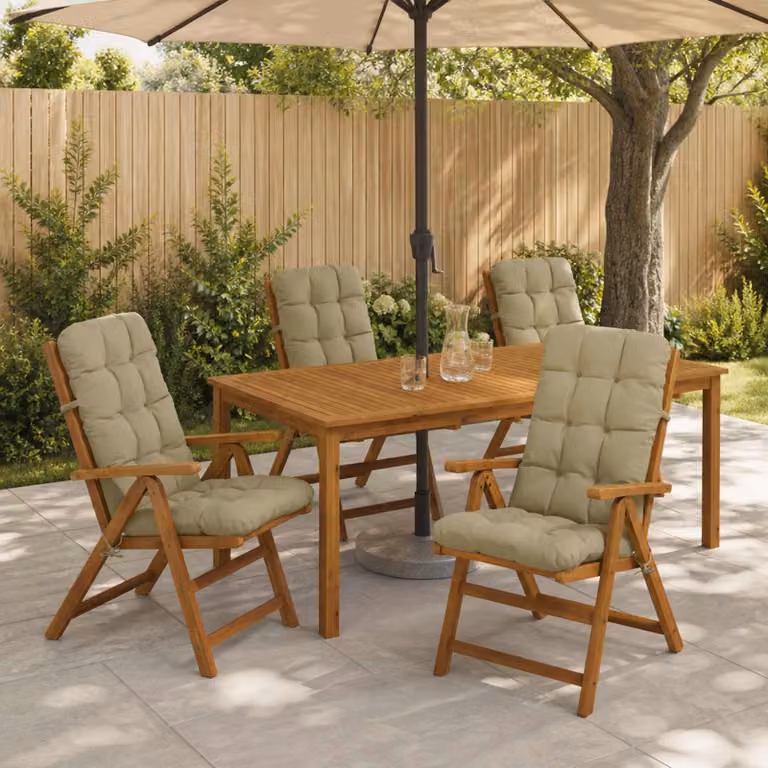 Set di 4 cuscini per sedia alta vidaXL VIANEN in poliestere con fodera rimovibile, disponibili in verde o beige