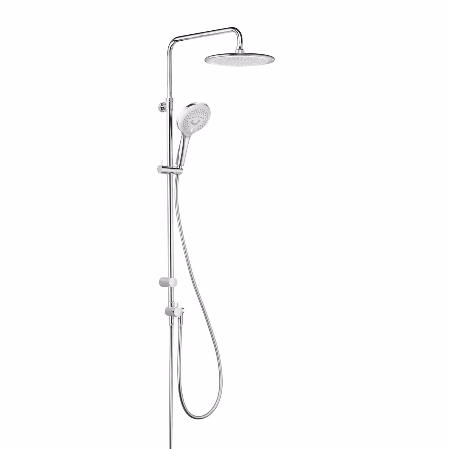 KLUDI FRESHLINE Dual Shower System, douche de tête réglable en hauteur et orientable, 8 l/min, chrome, 6709005-00WR9, 6709005-00WR9