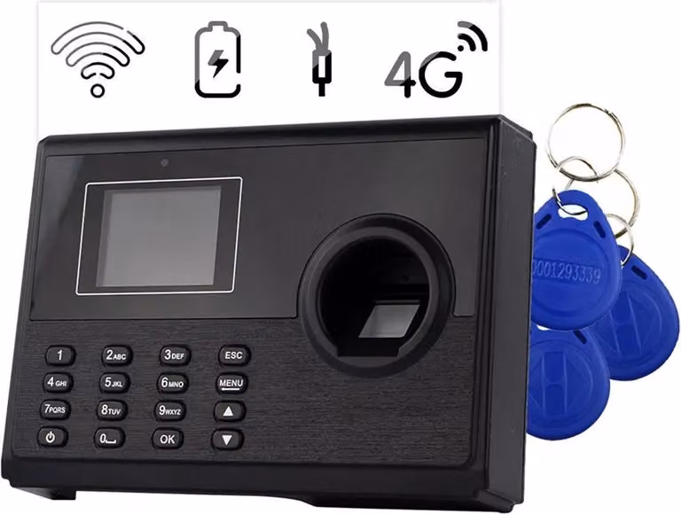 TimeLok-400NWEPBI4G Registrazione degli orari + 10 portachiavi codificati 13,56 MHz HD-RKF22