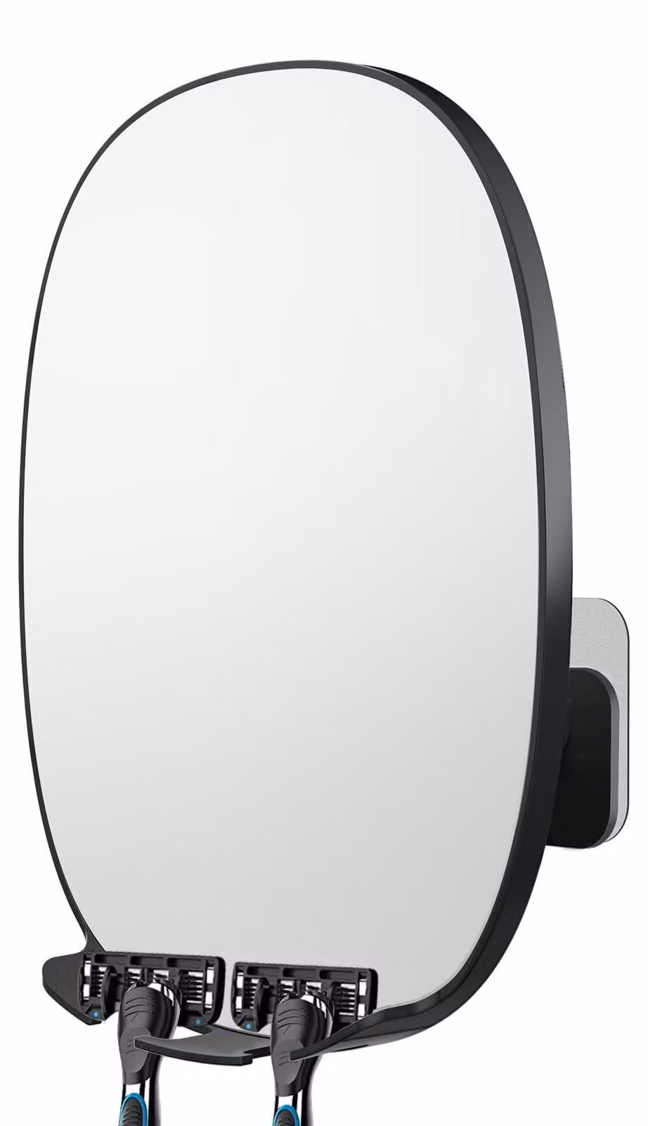 Solidchoice - Specchio da bagno senza foratura - Rotante e antiappannamento, con 2 supporti per rasoio