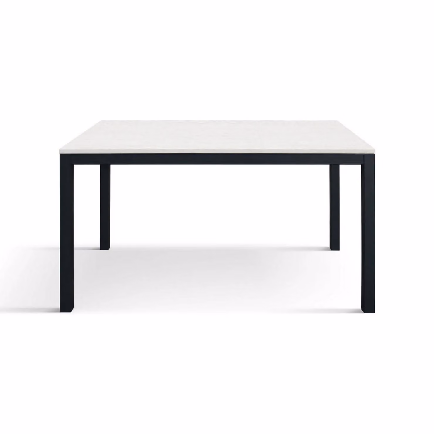 Tavolo TROPEA in legno, finitura bianco frassinato e base in metallo verniciato antracite, allungabile 120×80 cm – 170×80 cm