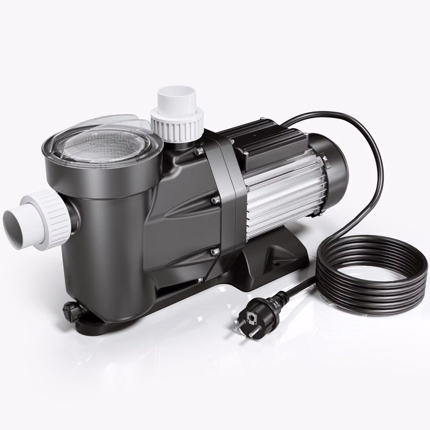 pompa per piscina da 19200 litri/ora, 750 W, con capacità di aspirazione di 3,5 metri; pompa filtro per piscine, pompa di circolazione con filtro integrato per le fibre