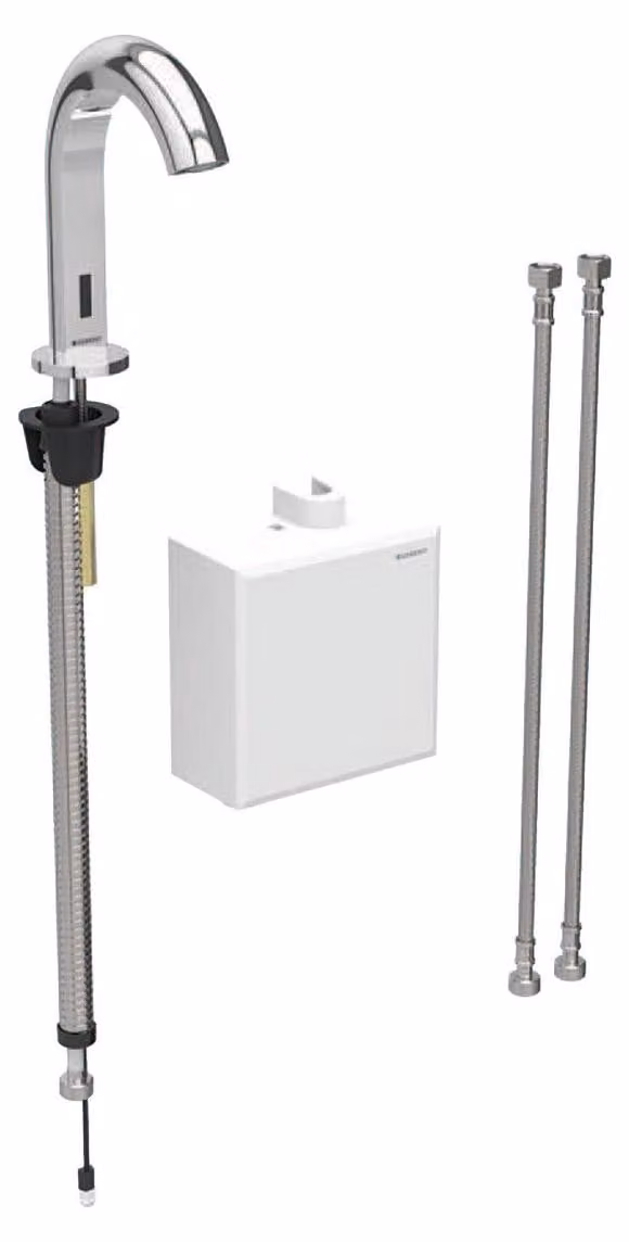 Robinetterie de lavabo Geberit Piave, saillie 167mm, alimentation par pile, avec mitigeur thermostatique, avec boîtier de fonction AP, 116.168.21.1, 116.168.21.1