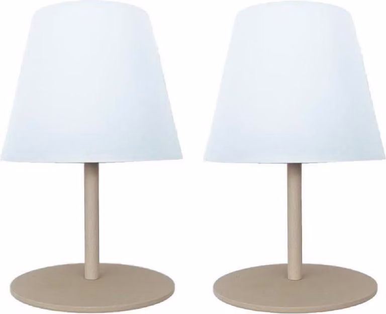 Set di 2 lampade da tavolo a LED senza fili TWINS Crema H16cm