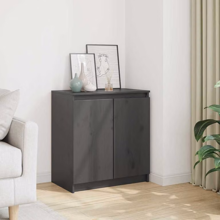 Armadietto da parete vidaXL in legno di pino grigio opaco L: 60 cm, P: 36 cm, H: 65 cm