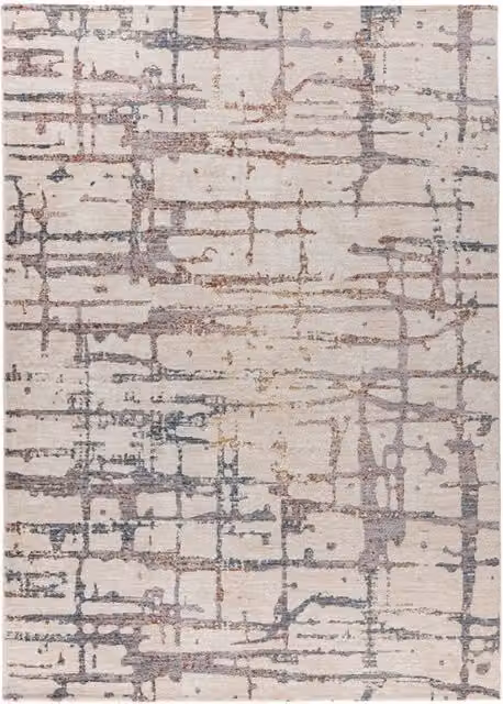 Tappeto rettangolare moderno Jaka 300 di Kendra Home in poliestere, design astratto beige e multicolore